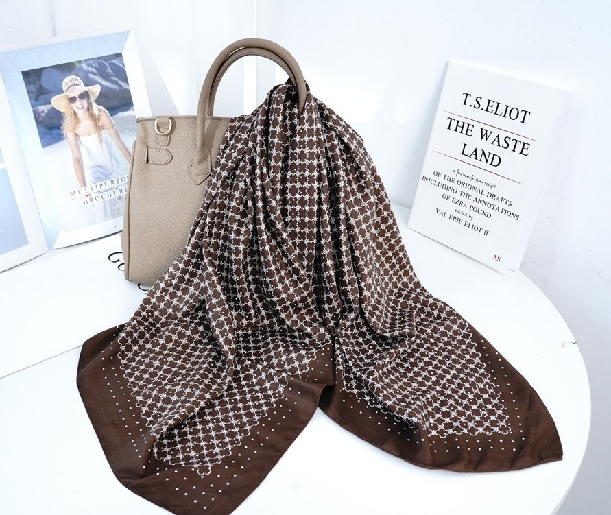 Fashion Design Stone Scarf #AS772BR Brown (12PC)