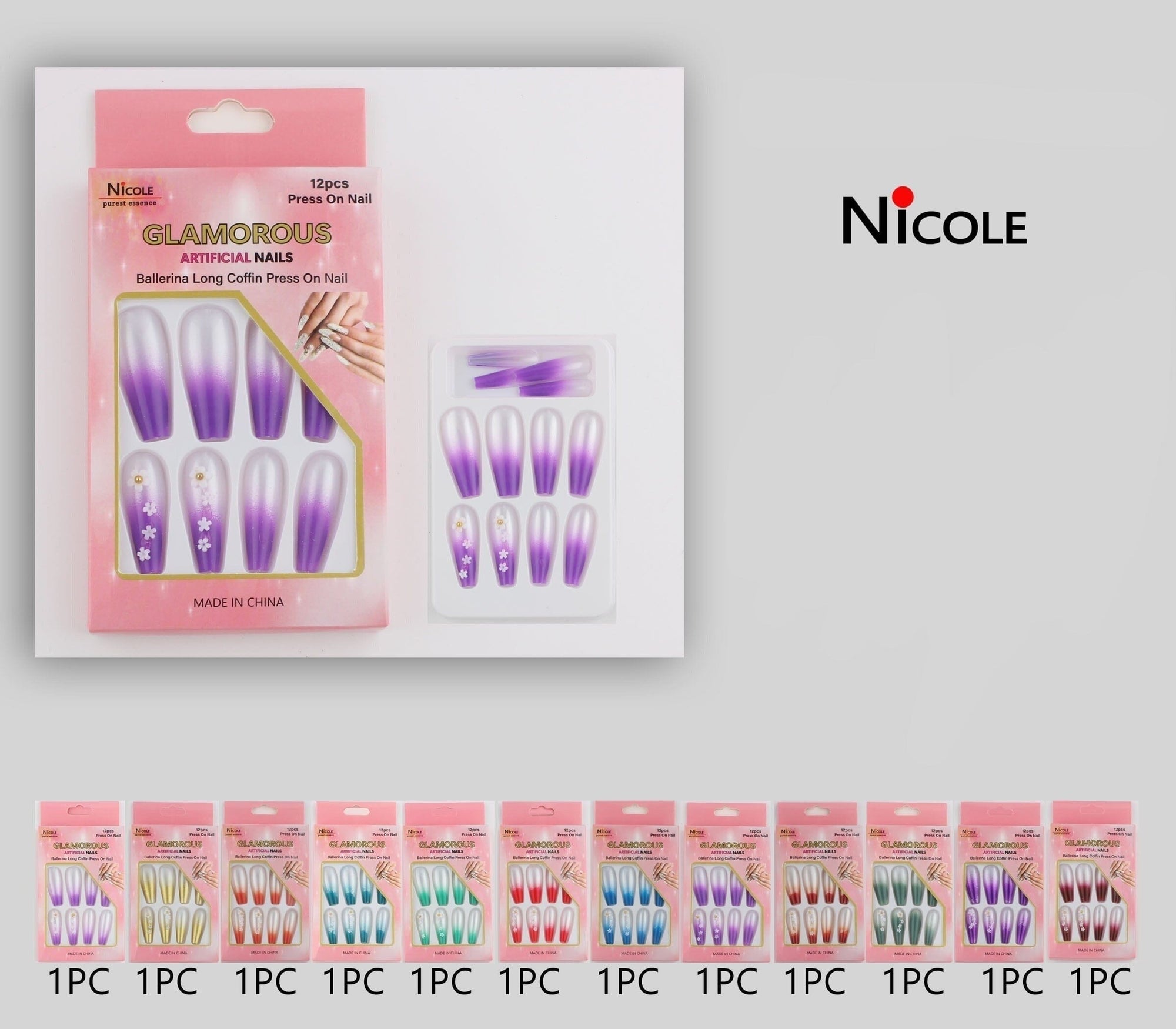 Churchf Square Pink Color Medium Short Glossy High Light Press On Nails  Wholesale Finger Nails With Sheet Glue Sticker 1020-0 | Nail tips,  Fingernails, Fake nails