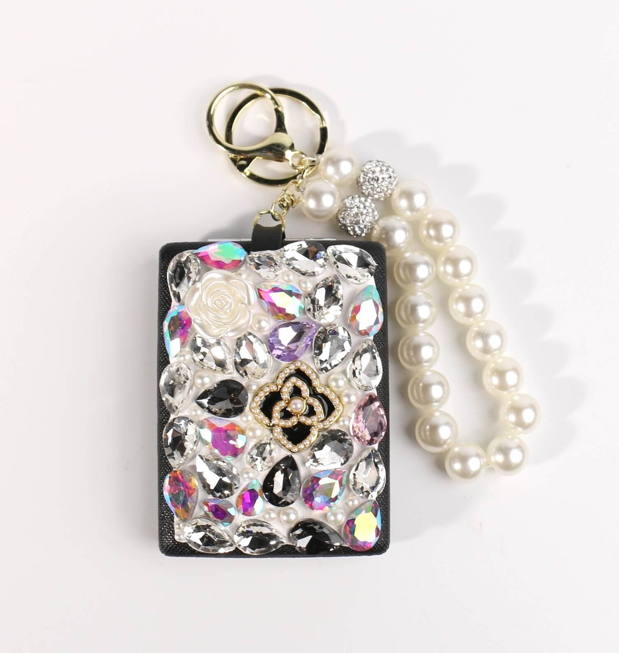 Fashion Rhinestone Cosmetic Mirror Keychain #XMRRKC02 - Multiple Colors (PC)