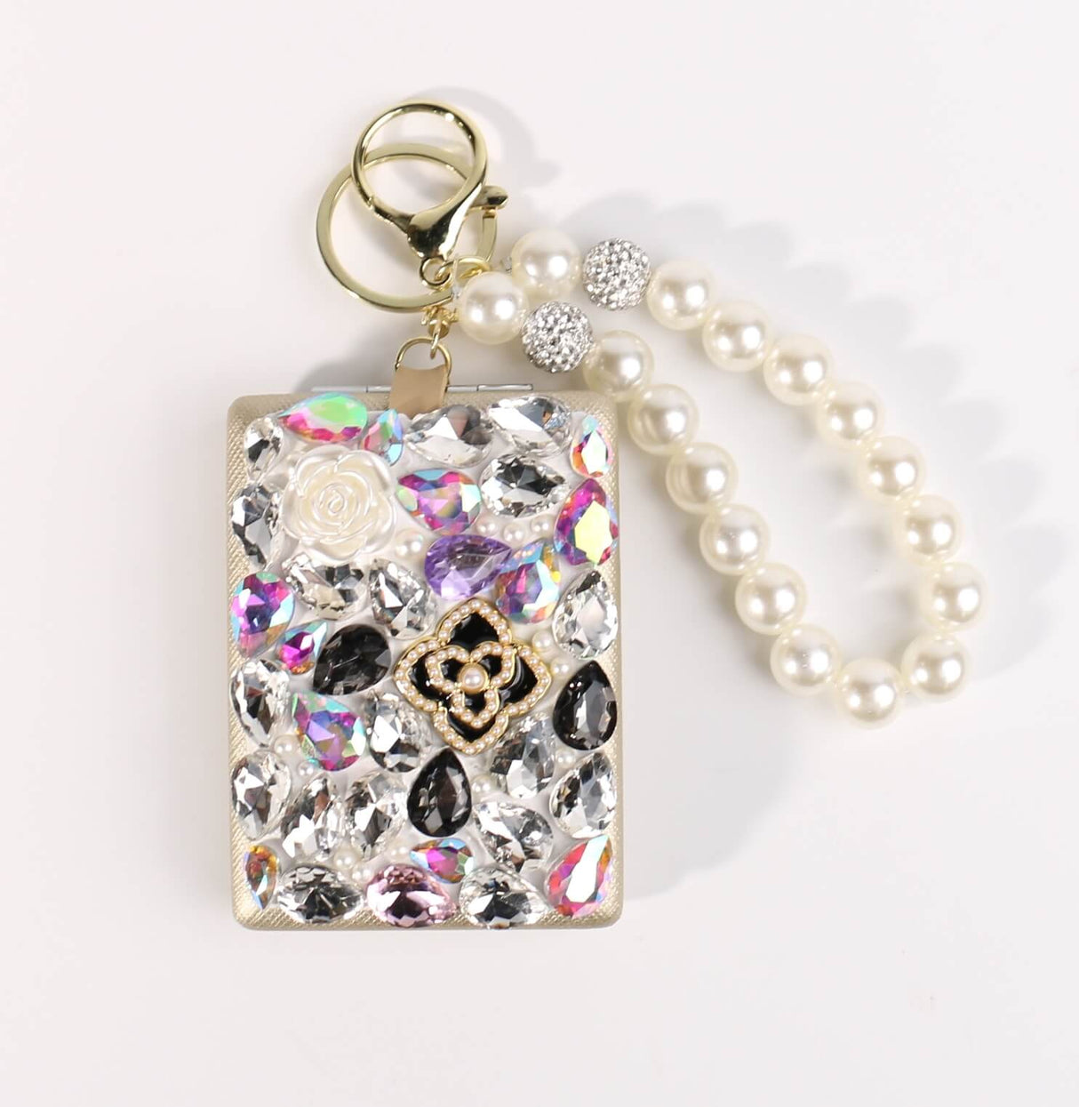 Fashion Rhinestone Cosmetic Mirror Keychain #XMRRKC02 - Multiple Colors (PC)