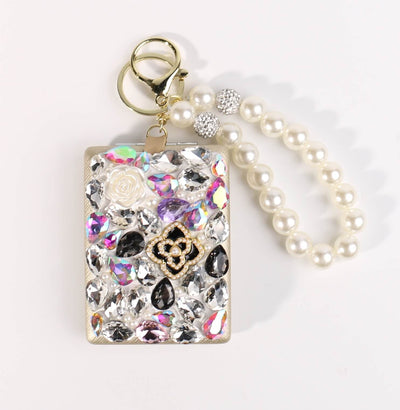 Fashion Rhinestone Cosmetic Mirror Keychain #XMRRKC02 - Multiple Colors (PC)