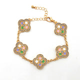Fashion Clover Shaped Chain Bracelet #YB2282 - Multiple Colors (PC)