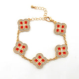 Fashion Clover Shaped Chain Bracelet #YB2282 - Multiple Colors (PC)