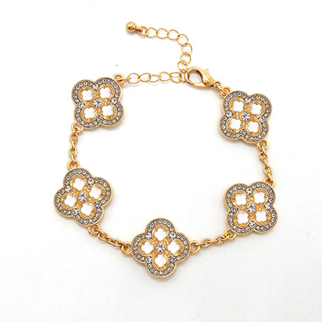 Fashion Clover Shaped Chain Bracelet #YB2282 - Multiple Colors (PC)