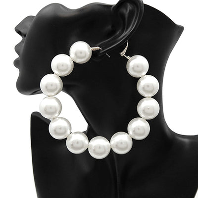 Fashion Pearl Hoop Earrings #YE2867 - Multiple Colors (PC)