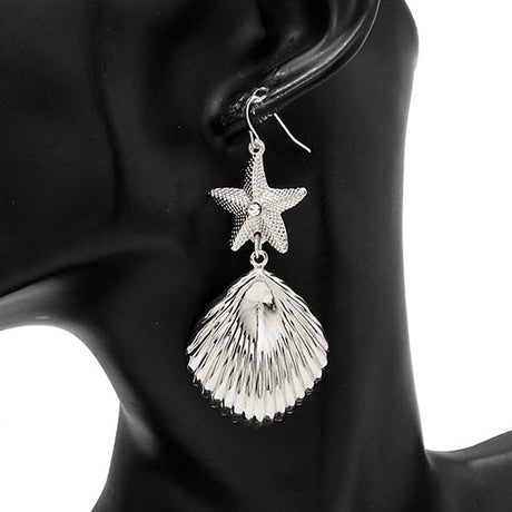 Fashion Starfish & Sea Shell Earrings #YE3571 - Multiple Colors (PC)