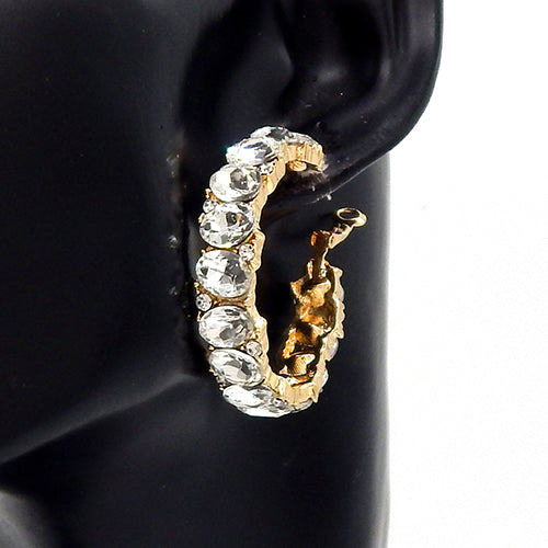 Fashion Stone Hoop Earrings #YE3604 - Multiple Colors (PC)