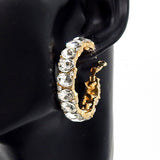 Fashion Stone Hoop Earrings #YE3604 - Multiple Colors (PC)