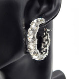 Fashion Stone Hoop Earrings #YE3604 - Multiple Colors (PC)