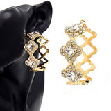 Fashion Statement Hoop Earrings W/Stones #YE3606 - Multiple Colors (PC)