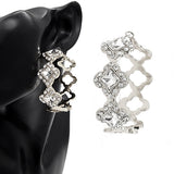 Fashion Statement Hoop Earrings W/Stones #YE3606 - Multiple Colors (PC)