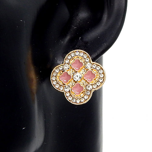 Fashion Clover Stone Earrings #YE3607 - Multiple Colors (PC)