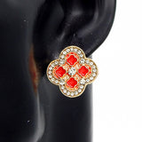 Fashion Clover Stone Earrings #YE3607 - Multiple Colors (PC)