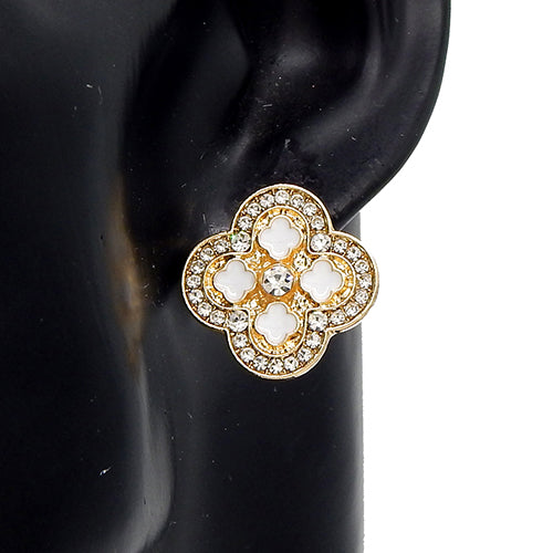 Fashion Clover Stone Earrings #YE3607 - Multiple Colors (PC)