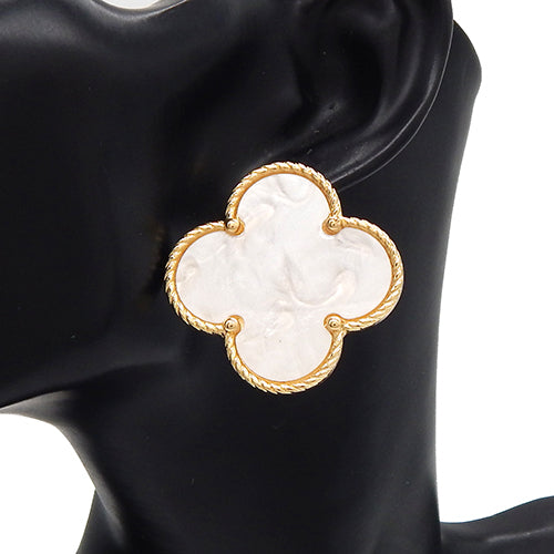 Fashion Large Clover Earrings #YE3613 - Multiple Colors (PC)