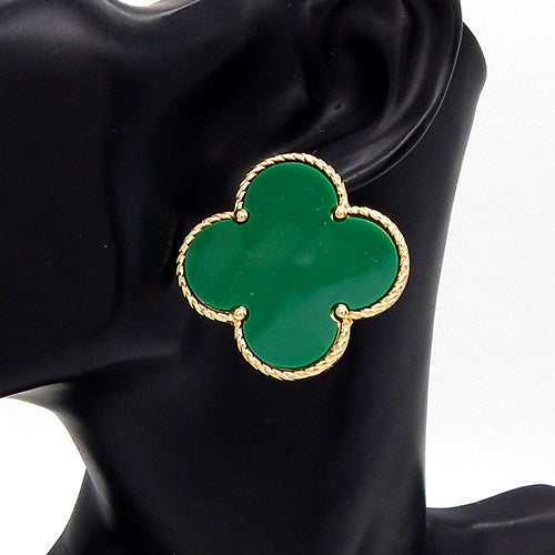 Fashion Large Clover Earrings #YE3613 - Multiple Colors (PC)