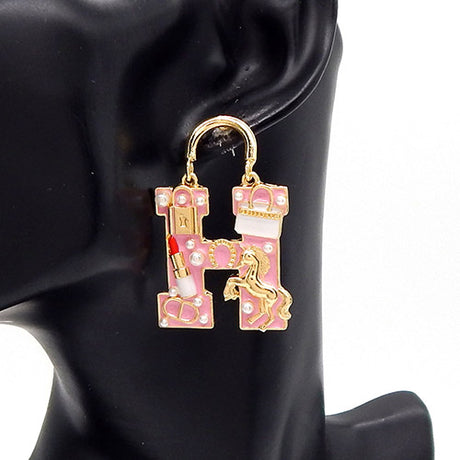 Fashion Drop Pearl Earring W/Horses #YE3614 - Multiple Colors (PC)