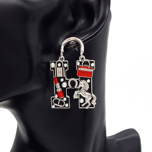Fashion Drop Pearl Earring W/Horses #YE3614 - Multiple Colors (PC)