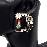 Fashion "D" Shape Earrings W/Pearls #YE3615 - Multiple Colors (PC)