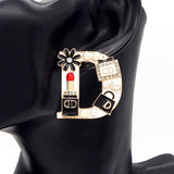 Fashion "D" Shape Earrings W/Pearls #YE3615 - Multiple Colors (PC)