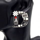 Fashion "D" Shape Earrings W/Pearls #YE3615 - Multiple Colors (PC)