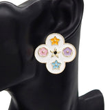 Fashion Enamel Clover Stud Earrings #YE3618 - Multiple Colors (PC)