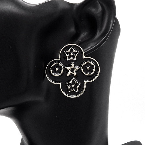 Fashion Enamel Clover Stud Earrings #YE3618 - Multiple Colors (PC)
