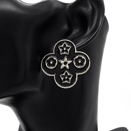 Fashion Enamel Clover Stud Earrings #YE3618 - Multiple Colors (PC)