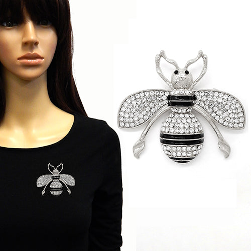 Fashion Large Rhinestone Bee Brooch #YM2039 - Multiple Colors (PC)