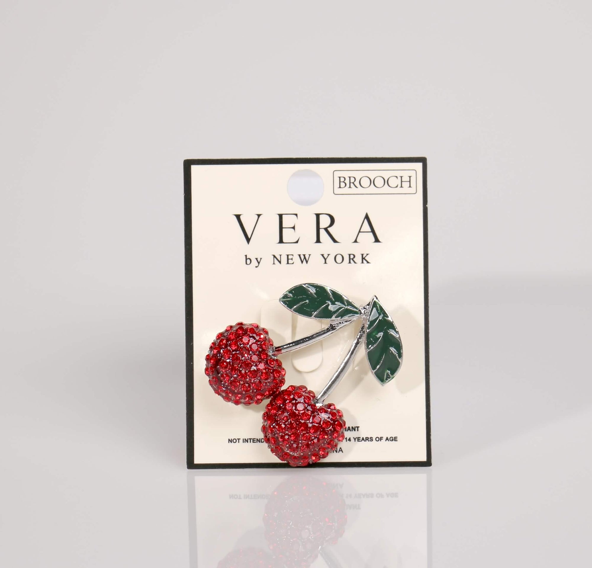 Fashion Rhinestone Cherry Brooch #YM2055RDRED (PC)