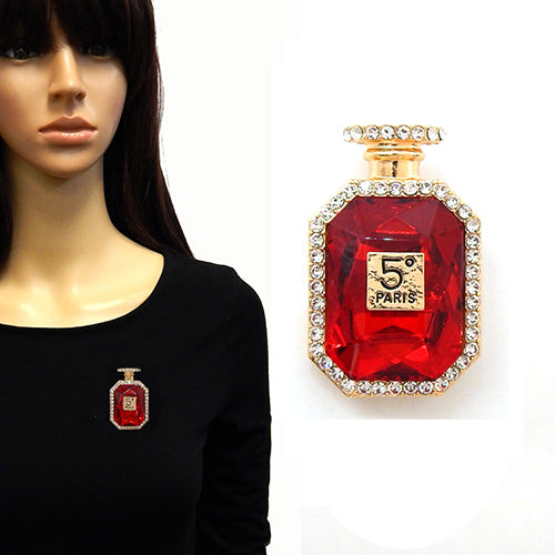 Fashion Perfume Bottle Brooch #YM2071 - Multiple Colors (PC)