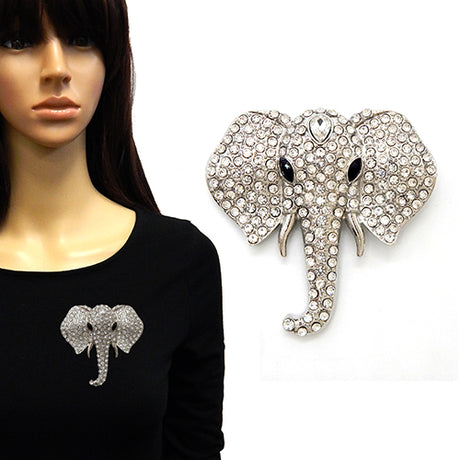 Fashion Stone Elephant Brooch #YM2093 - Multiple Colors (PC)