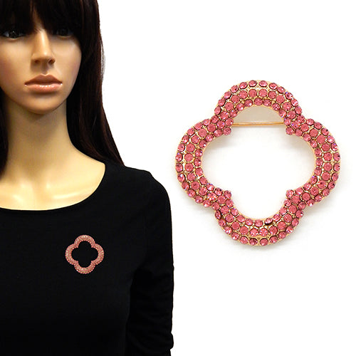 Fashion Rhinestone Clover Brooch #YM2152 - Multiple Colors (PC)