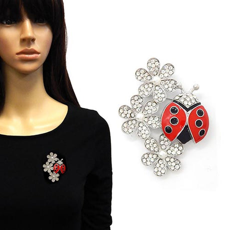 Fashion Stone Ladybug Brooch #YM2168 - Multiple Colors (PC)