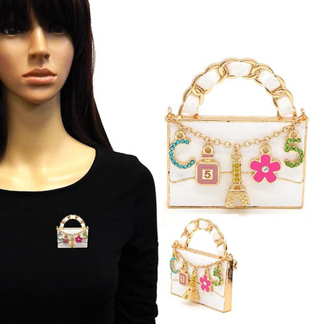 Fashion Charm Handbag Brooch #YM2171 - Multiple Colors (PC)