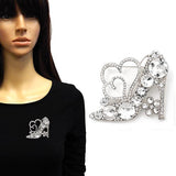 Fashion Rhinestone Heart & Heel Brooch #YM2173 - Multiple Colors (PC)