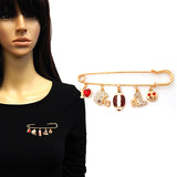 Fashion Football Dangling Charm Brooch #YM2181 - Multiple Colors (PC)