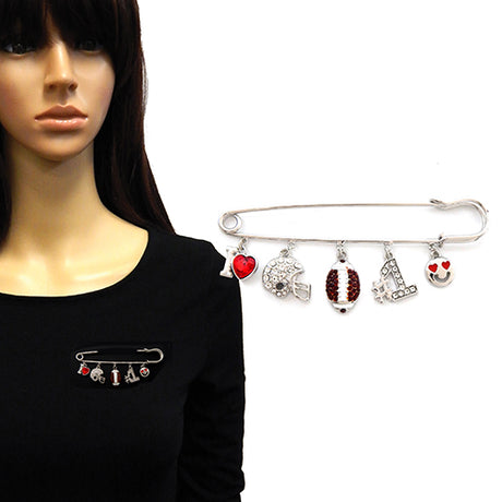 Fashion Football Dangling Charm Brooch #YM2181 - Multiple Colors (PC)