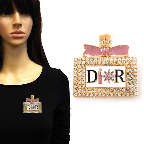 Fashion Rhinestone Epoxy Perfume Brooch #YM2207 - Multiple Colors (PC)