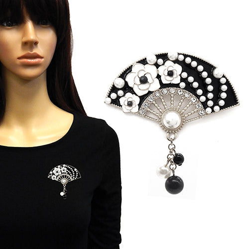 Fashion Fan Shaped Brooch #YM2209 - Multiple Colors (PC)