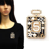 Fashion No.5 Perfume Bottle Pearl Brooch #YM2214 - Multiple Colors (PC)