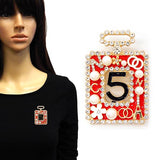 Fashion No.5 Perfume Bottle Pearl Brooch #YM2214 - Multiple Colors (PC)