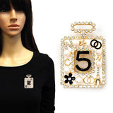 Fashion No.5 Perfume Bottle Pearl Brooch #YM2214 - Multiple Colors (PC)
