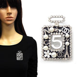 Fashion No.5 Perfume Bottle Pearl Brooch #YM2214 - Multiple Colors (PC)