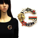 Fashion Lion Floral "G" Brooch #YM2215 - Multiple Colors (PC)