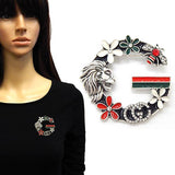 Fashion Lion Floral "G" Brooch #YM2215 - Multiple Colors (PC)