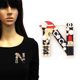 Fashion Pearl Design "N" Brooch #YM2216 - Multiple Colors (PC)