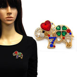 Fashion Elephant Stone Brooch #YM2221 - Multiple Colors (PC)