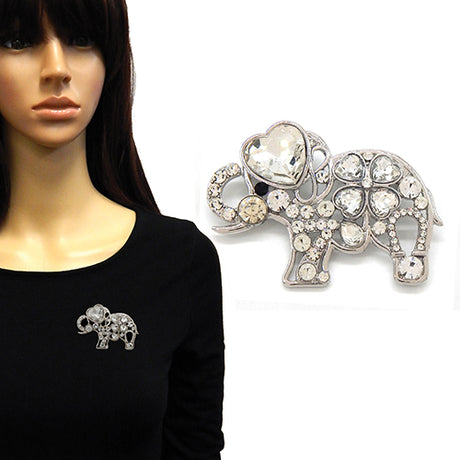 Fashion Elephant Stone Brooch #YM2221 - Multiple Colors (PC)