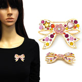 Fashion Crystal Bow Statement Brooch #YM2222 - Multiple Colors (PC)